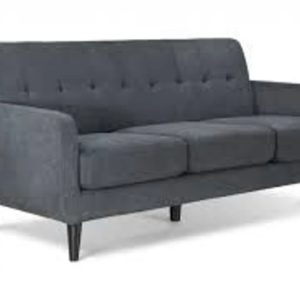 BOXED DESIGNER OSLO THREE SEATER SOFA GREY FABRIC 