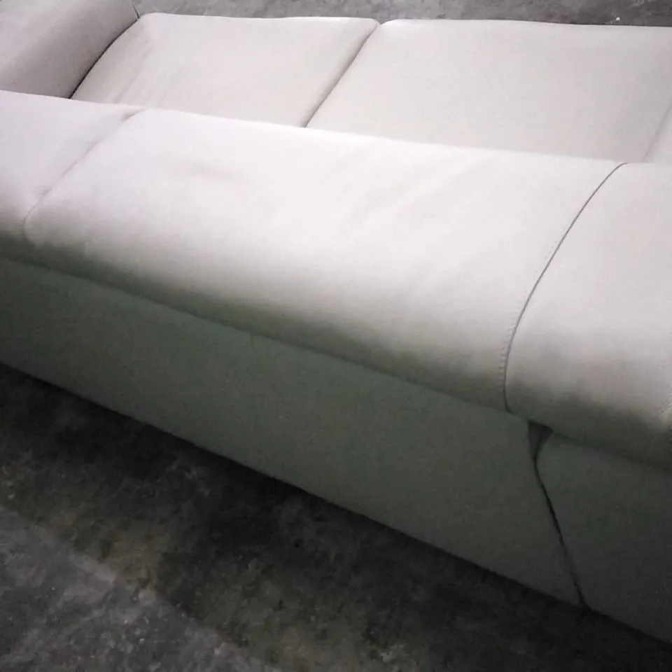 QUALITY ITALIAN DESIGNER MELO LARGE SOFA WHITE GREY LEATHER