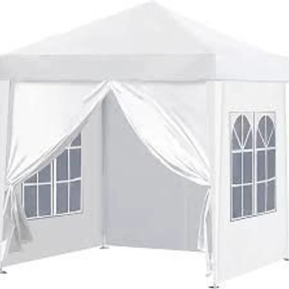 BOXED PORTABLE HEAVY DUTY POP UP GARDEN GAZEBO - WHITE