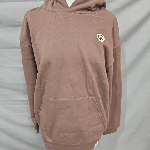 QUIET RACING CLUB PRINTED HOODIE IN BROWN/CREAM SIZE XL