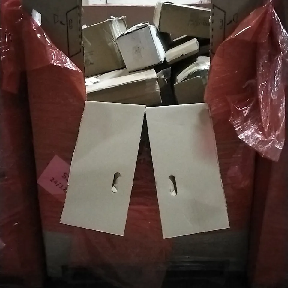 PALLET OF HOUSEHOLD ITEMS TO INCLUDE SMART AIR PURIFIER 2, 35" TERRARIUM STRIP LIGHT FIXTURE,  STRETCHED CANVAS,  FLIP CHART PAD AND OTHER ASSORTED ITEMS...
