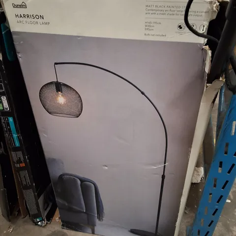 BOXEDMDUNELM HARRISON ARC FLOOR LAMP β MATT BLACK PAINTED STEEL