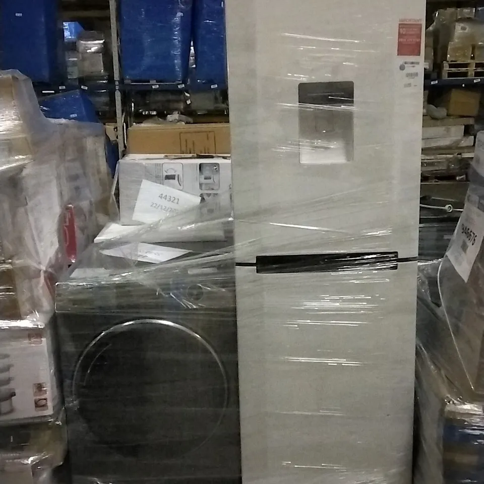 PALLET OF HAIER FREESTANDING HEAT PUMP TUMBLE DRYER GRAPHITE AND HOOVER HOCT3L517FWK LOW FROST COMBI 55CM - WHITE