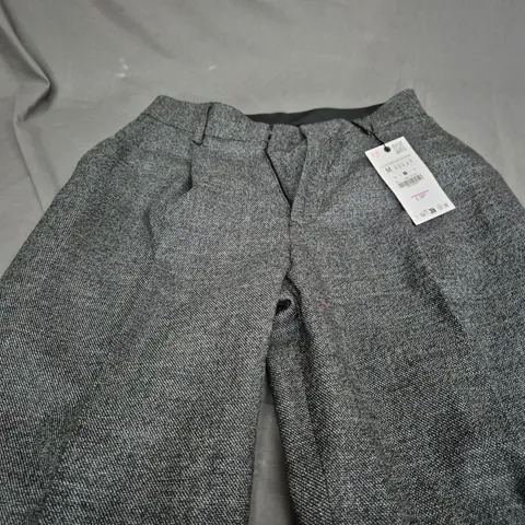 ZARA LIGHT GREY & BLACK SMART TROUSERS - EUR MEDIUM