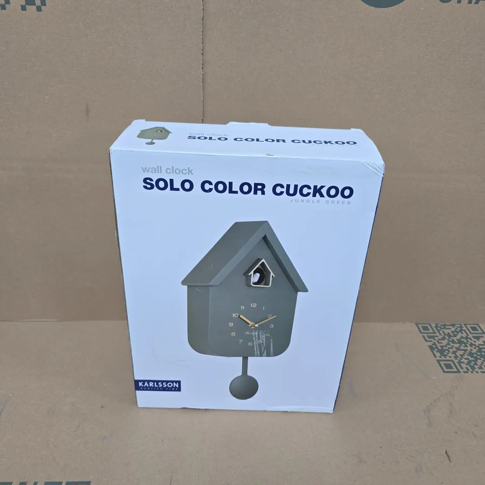 BOXED KARLSSON SOLO COLOUR CUCKOO WALL CLOCK