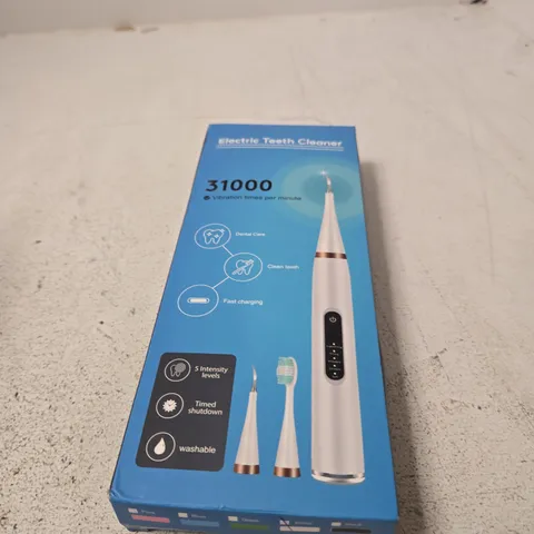 ELECTRIC TEETH CLEANER – BOXED WITH 2 BRUSH HEADS (31000 VIBRATIONS/MIN)
