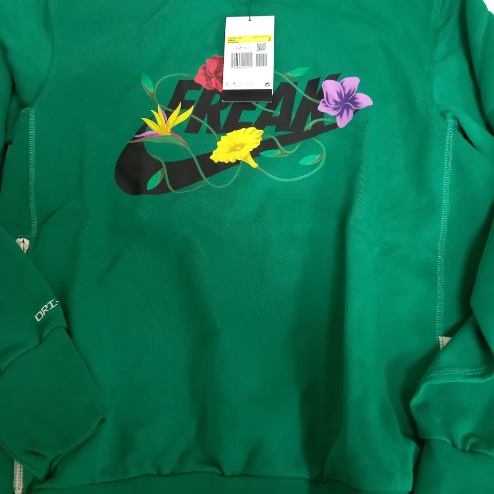 NIKE DRI FIT FREAK GREEN JUMPER - SMALL