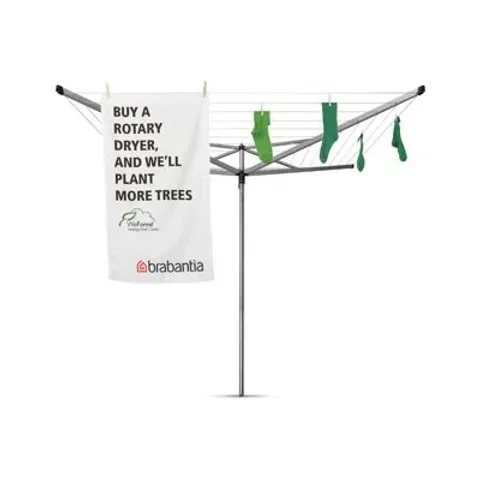 BOXED BRABANTIA 40 METRE ESSENTIAL ROTARY CLOTHES LINE WITH GROUND TUBE
