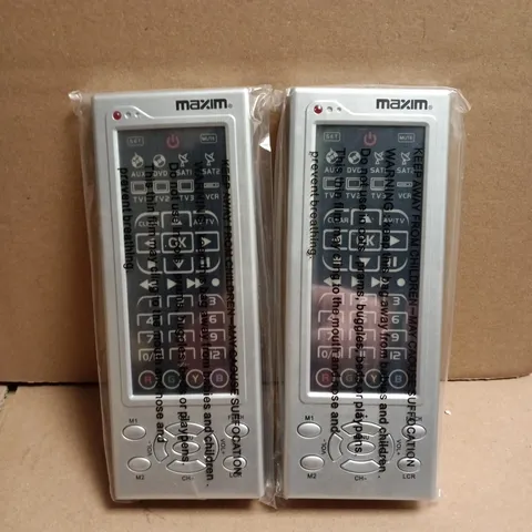 APPROXIAMTELY 20 BOXED MAXIM MX10-38 8-IN-1 UNIVERSAL REMOTE CONTROLS – 2 REMOTES PER BOX 