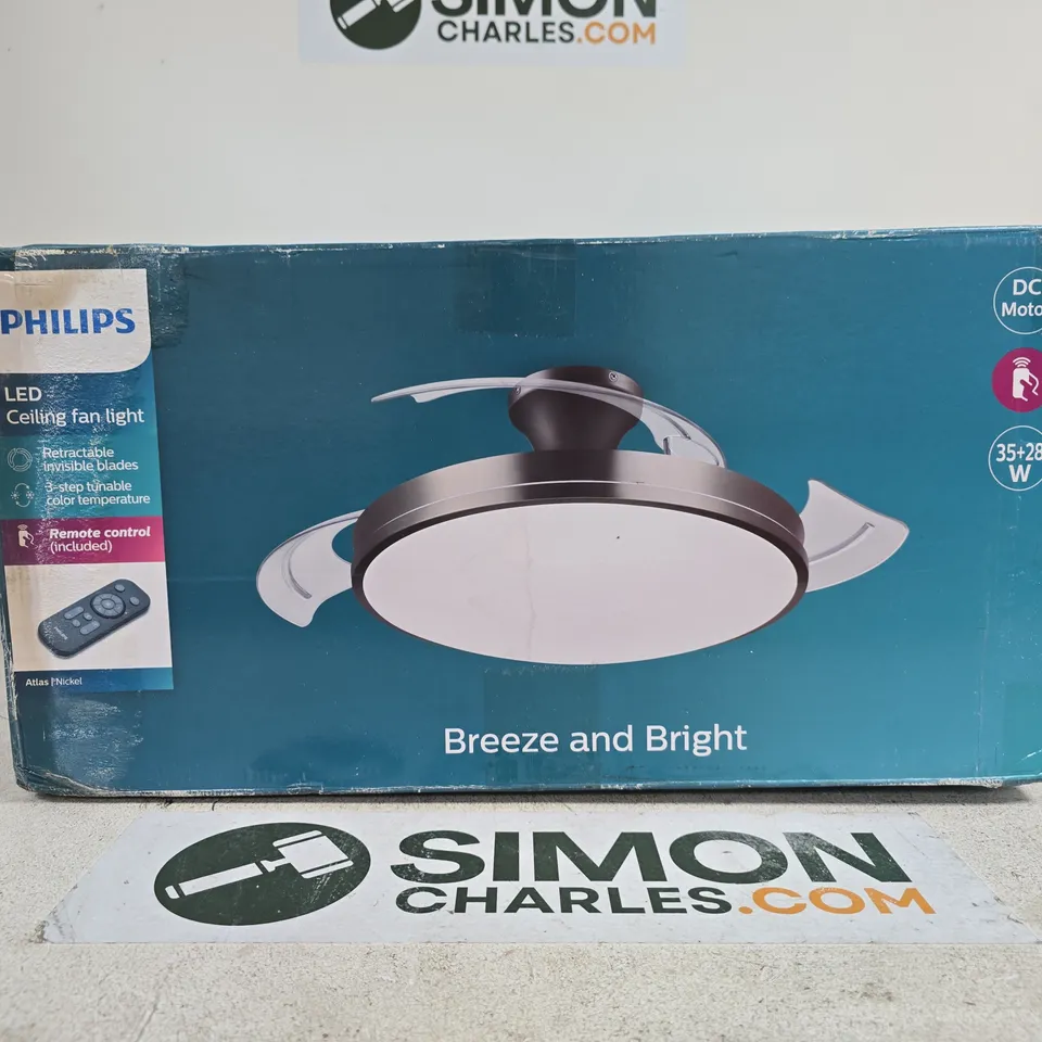 PHILIPS BREEZE AND BRIGHT LED CEILING FAN LIGHT – BOXED