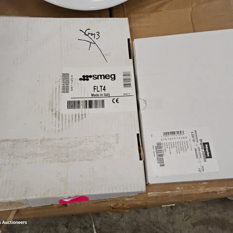 TWO BOXED EXTRACTOR FILTERS, MIELE & SMEG