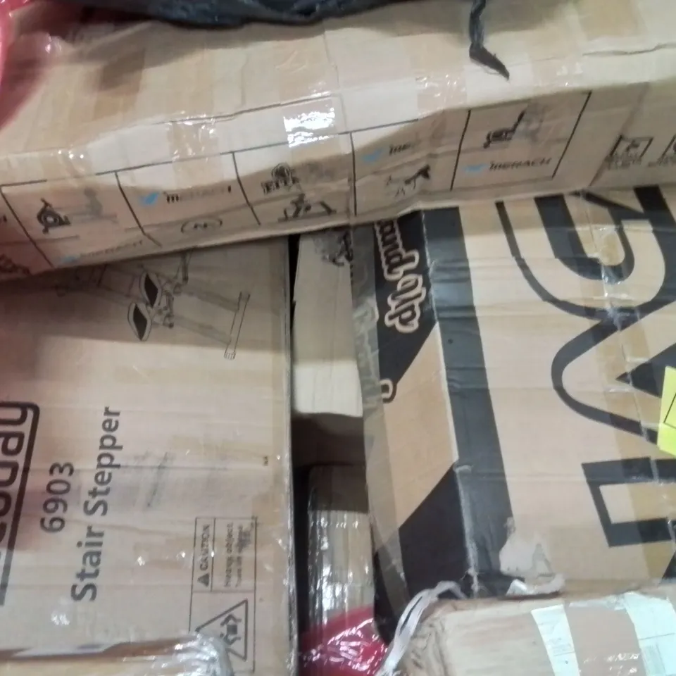 PALLET OF ASSORTED HOUSEHOLD GOODS AND PRODUCTS TO INCLUDE;ROWING MACHINES,TREADMILL