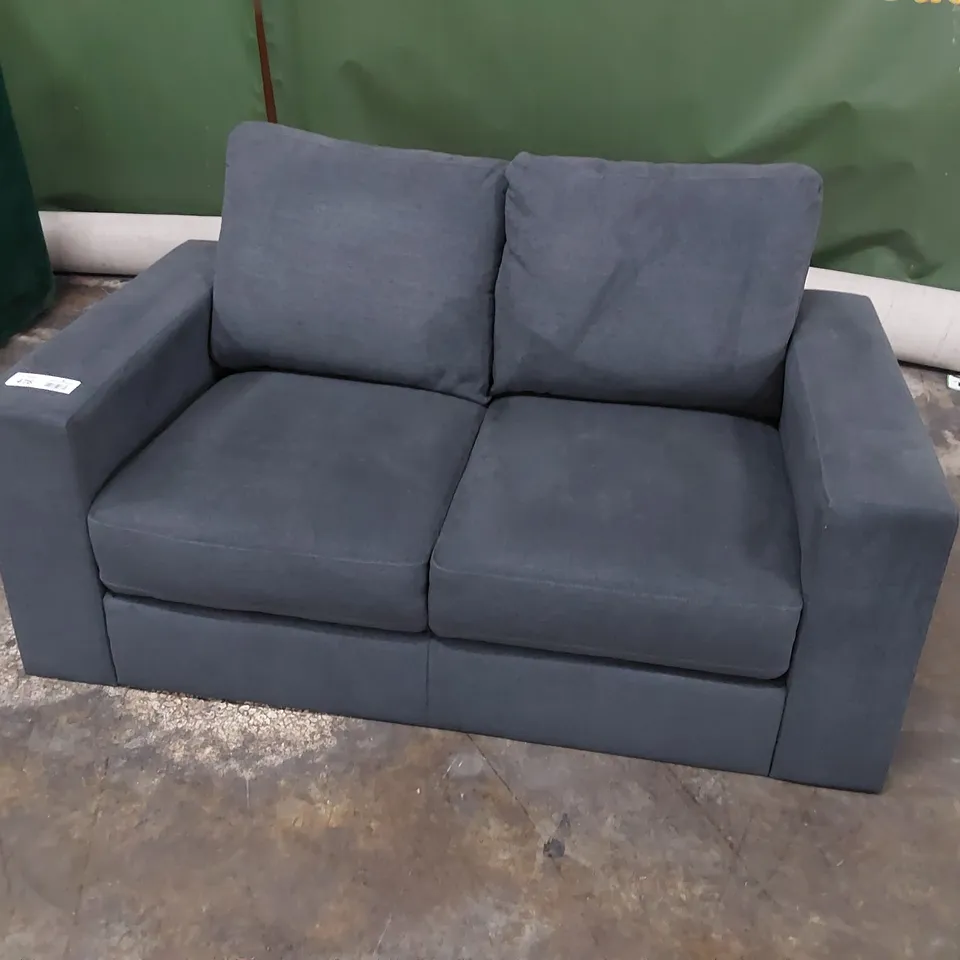 DESIGNER TWO SEATER SOFA CHARCOAL FABRIC 