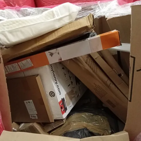 PALLET OF ASSORTED HOUSEHOLD GOODS AND PRODUCTS TO INCLUDE; PLATFORM TROLLEY, SUITCASE ETC