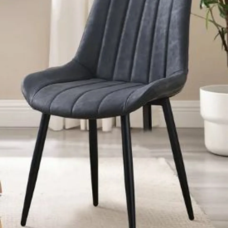 BOXED SET OF TWO CLAIR GREY DINING CHAIRS