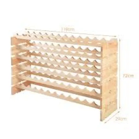 BOXED COSTWAY 72 BOTTLE WOODEN STACKABLE WINE RACK