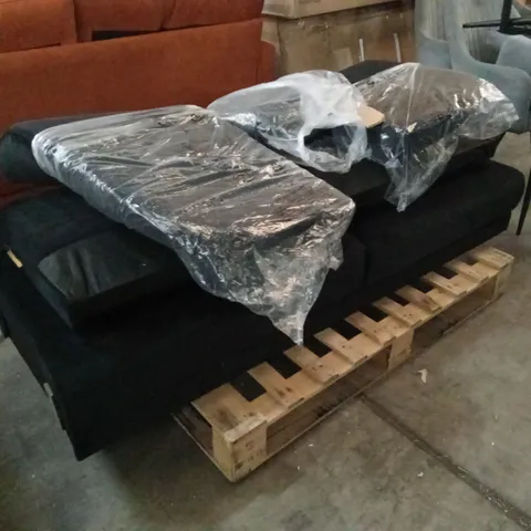 UNASSEMBLED LOREN 3 SEATER SOFA, BLACK CLASSIC VELVET