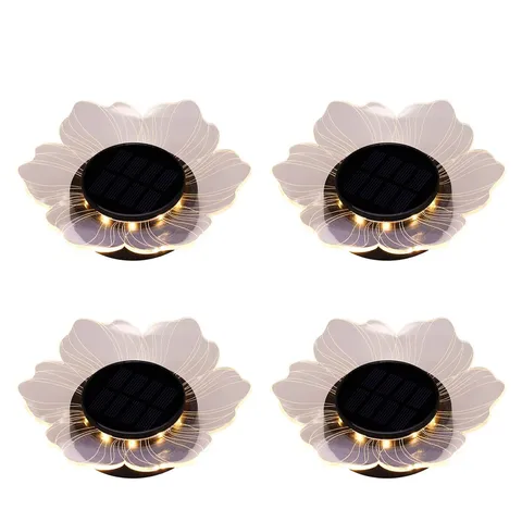 GARDEN REFLECTIONS SET OF 4 SOLAR ACRYLIC FLOWER LIGHTS