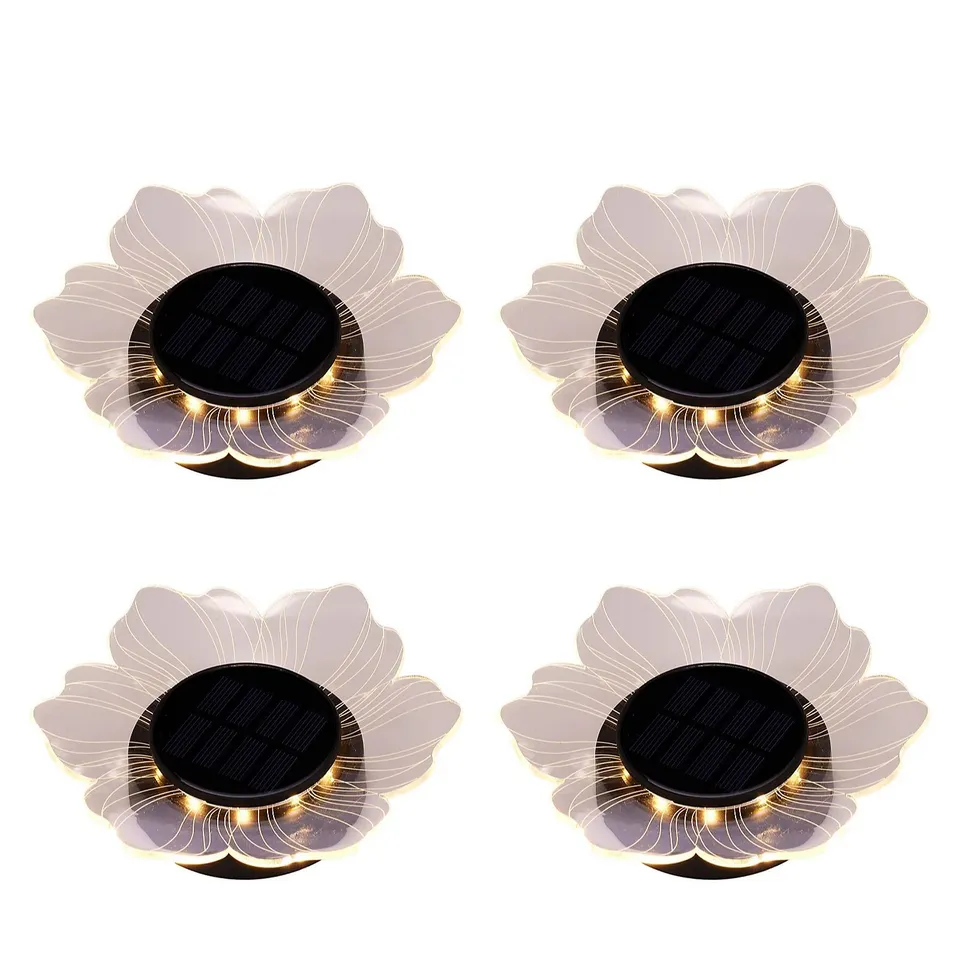 GARDEN REFLECTIONS SET OF 4 SOLAR ACRYLIC FLOWER LIGHTS