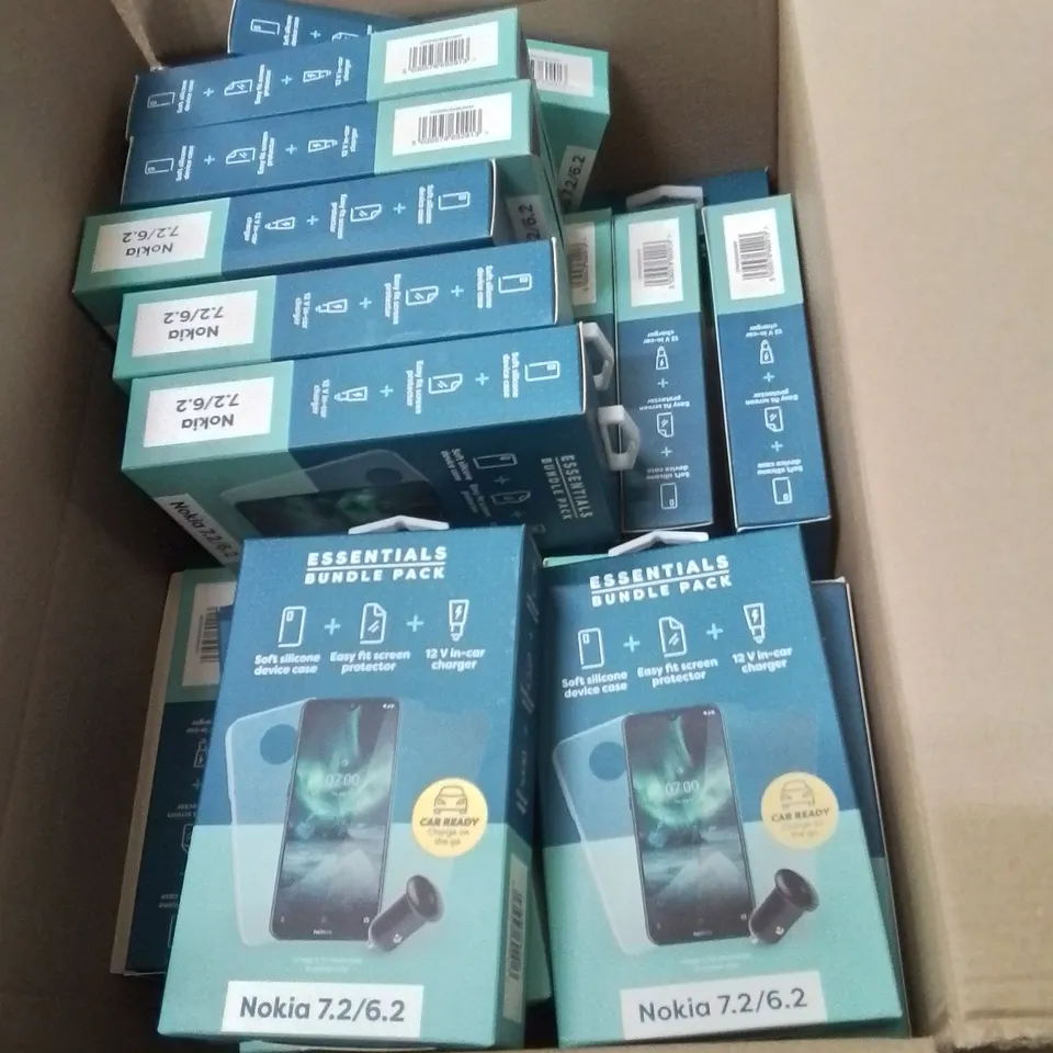 BOX CONTAINING LARGE AMOUNT OF NOKIA 7.2/6.2 ESSENTIAL BUNDLE PACKS 