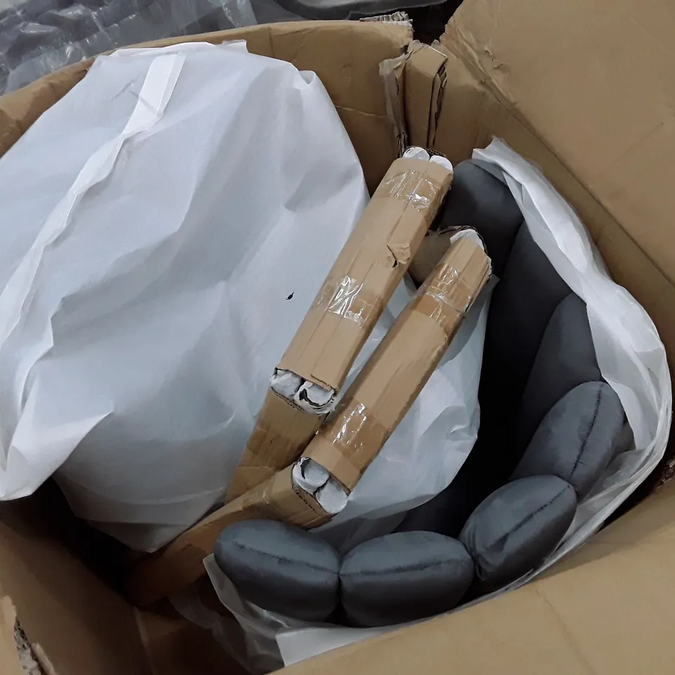 BOXED SET OF 2 GREY VELVET DINING CHAIRS