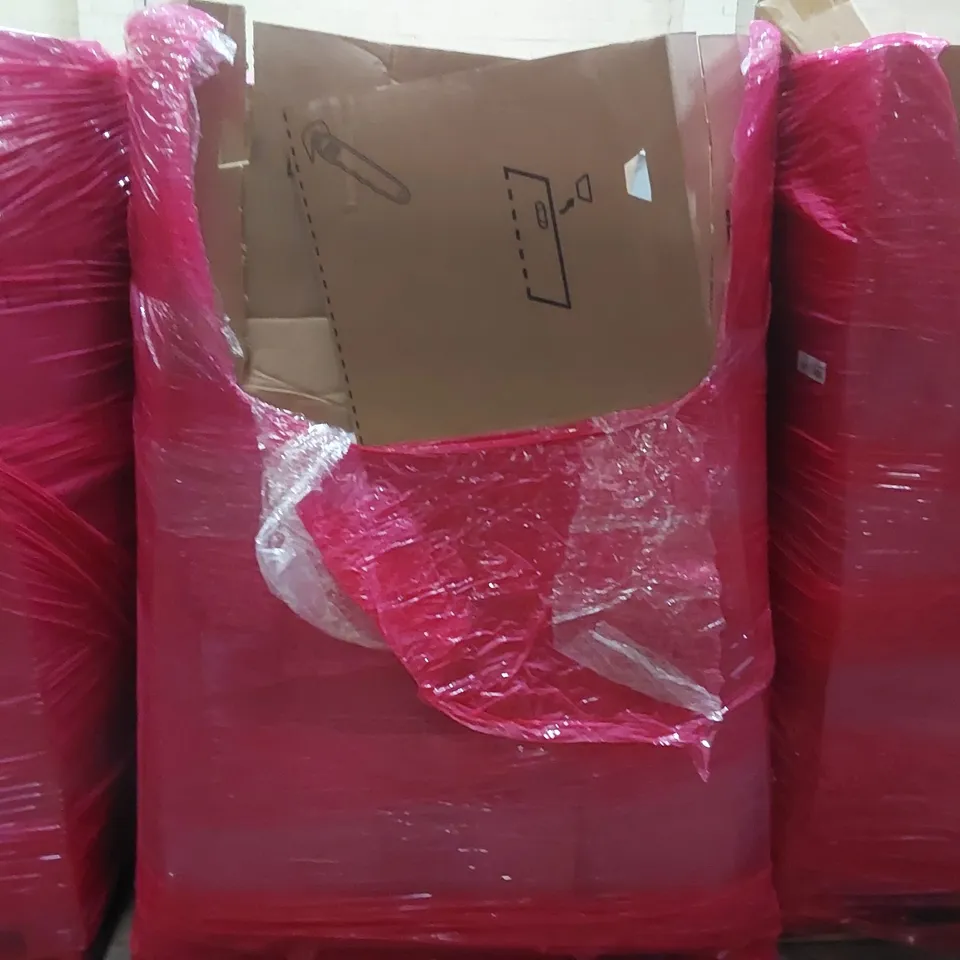 PALLET OF ASSORTED ITEMS INCLUDING: OFFICE STOOL, SMART AIR PURIFIER, DOG WHEELCHAIR, PARASOL, HEAD JUNIOR TENNIS RACKET ECT