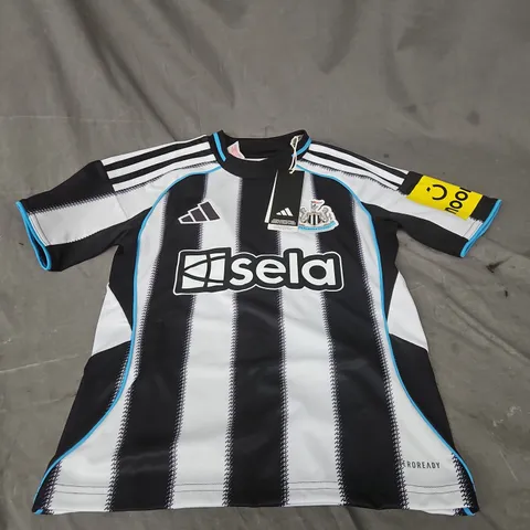 NEWCASTLE UNITED FC ADIDAS KIDS FOOTBALL JERSEY – BLACK & WHITE STRIPES - SIZE 9-10YRS