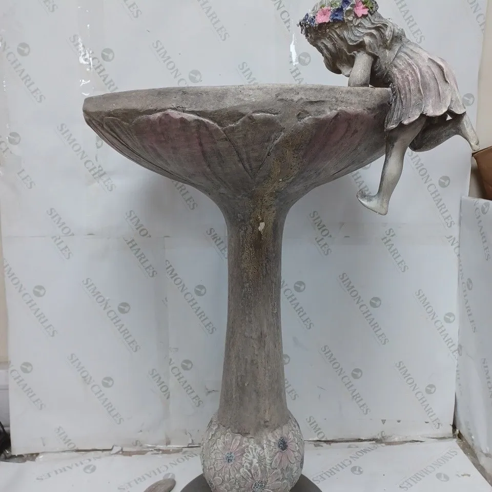 MY GARDEN STORIES FAIRY BIRDBATH IN GREY
