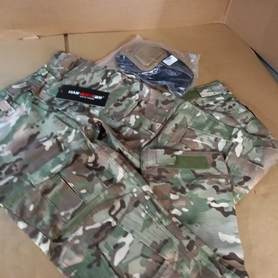 GREEN CAMO TACTICAL PANTS WITH PROTECTIVE KNEES - 30