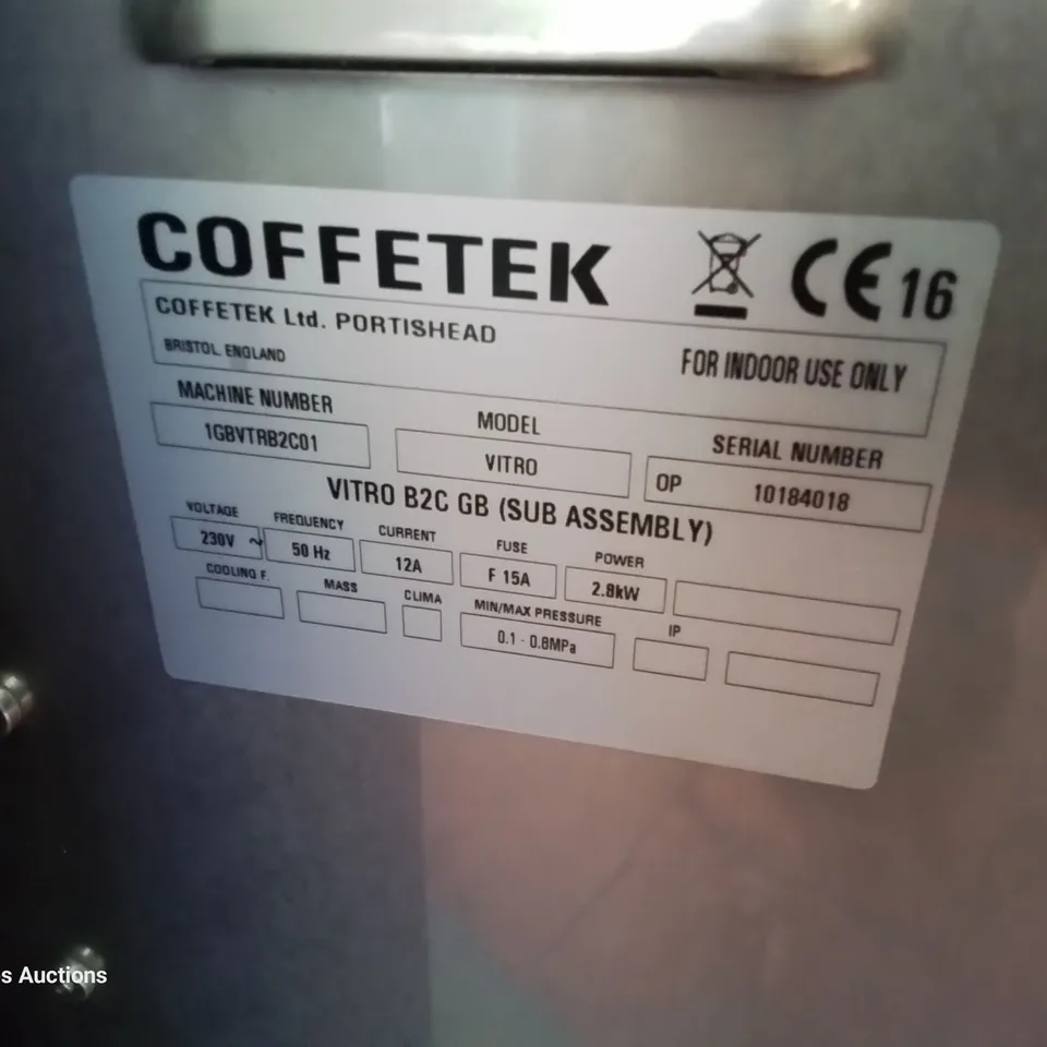 COFFETEK VITRO BEAN TO CUP & HOT DRINK DISPENCER