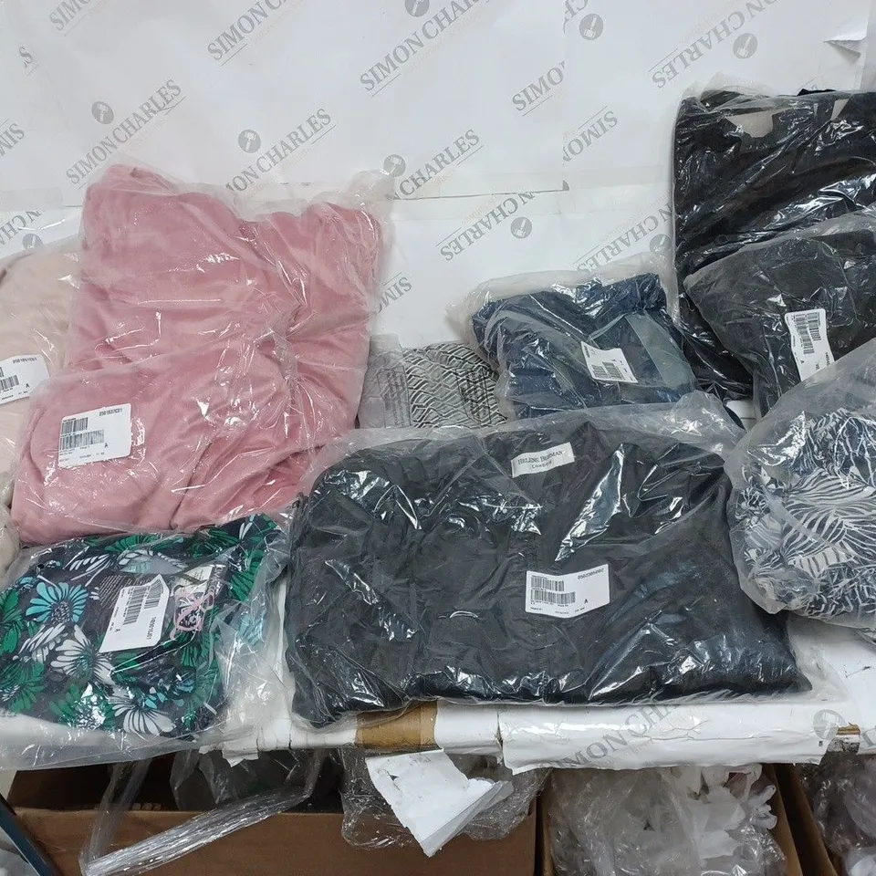 BOX OF APPROX 10 CLOTHING ITEMS TO INCLUDE DANNII MINOGUE PINK COAT