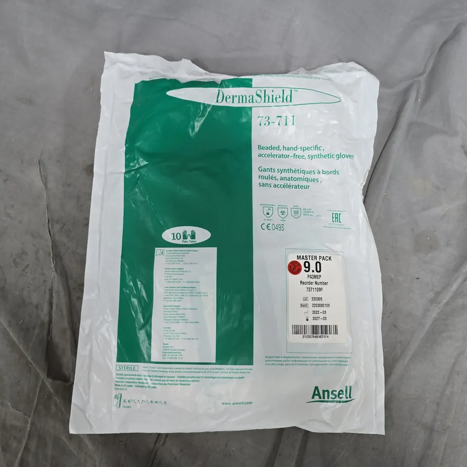 90 PAIRS OF ANSELL™ DERMASHIELD™ 73-711 SERIES GREEN NEOPRENE GLOVES