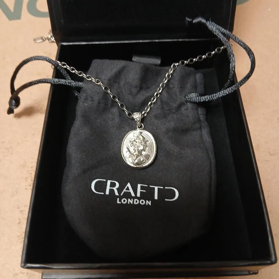 CRAFTD LONDON NECKLACE WITH COIN PENDANT – SILVER TONE