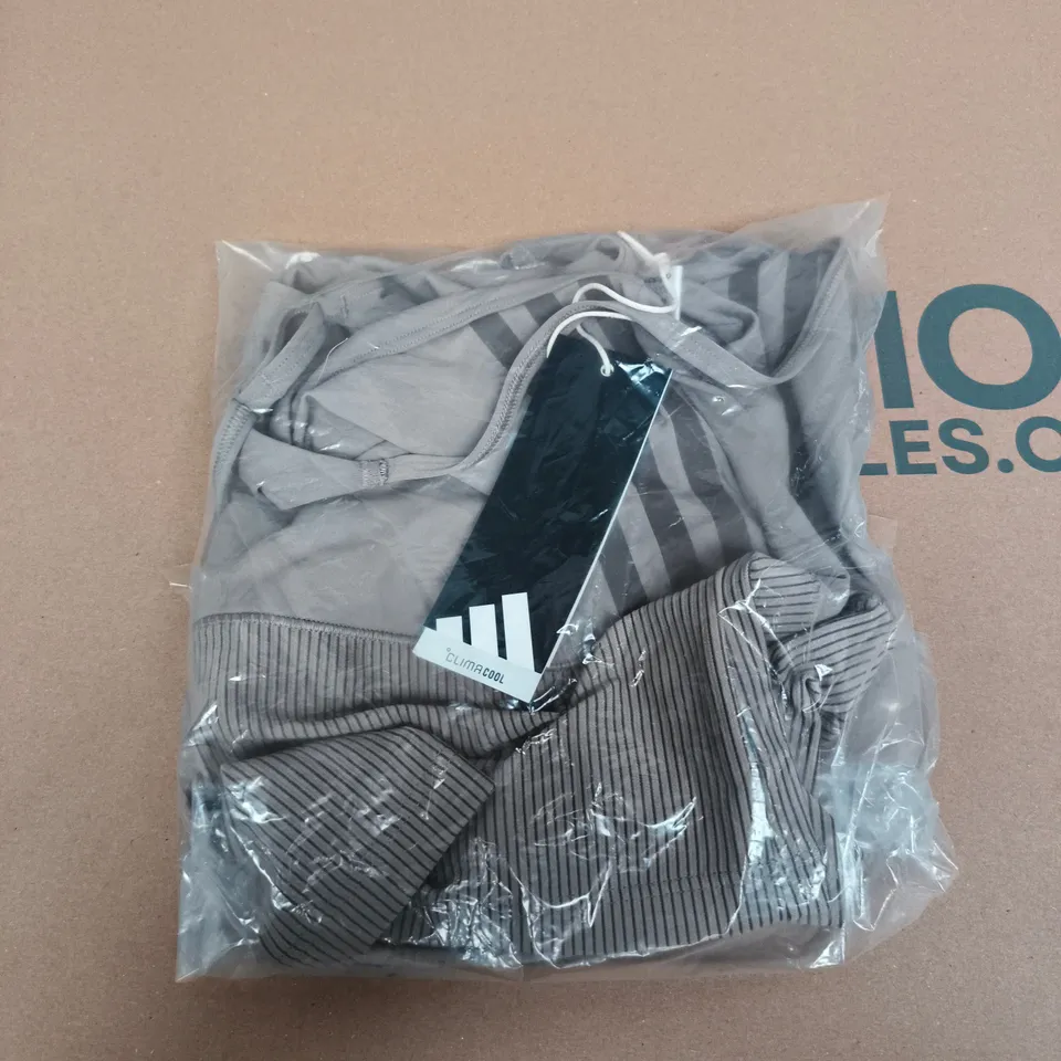ADIDAS CLIMACOOL TANK TOP – GREY RIBBED TRAINING SINGLET, UK XL 