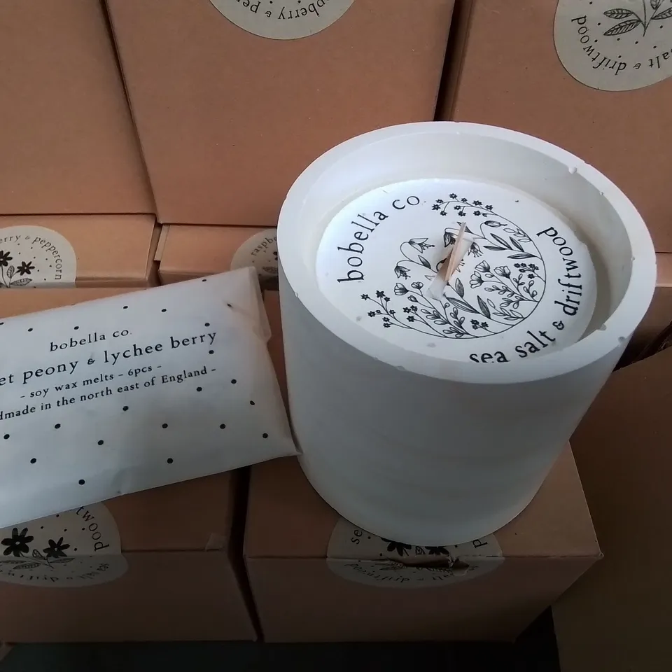 LOT OF BOBELLA CO HOME FRAGRANCE ITEMS TO INCLUDE CANDLES AND WAX MELTS