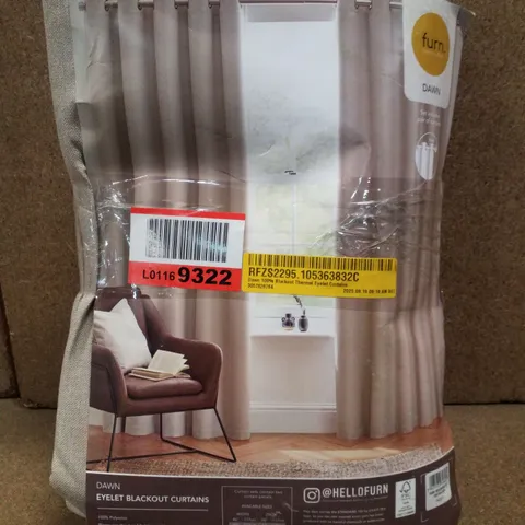 DAWN 100% BLACKOUT THERMAL EYELET CURTAINS 168×229CM - DAWN