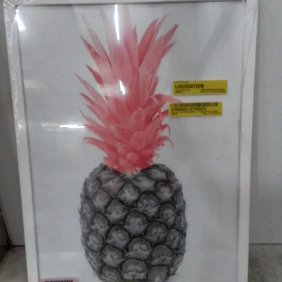BLACK & PINK PINEAPPLE ABSTRACT - GRAPHIC ART PRINT