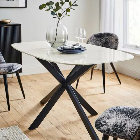 BROCK DINING TABLE NK101 MARBLE EFFECT 1530 X 920 X 160MM BOXED