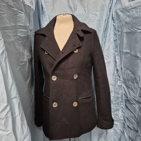 A.P.C. COAT - WOMEN'S WOOL DOUBLE-BREASTED, RUE MADAME PARIS, UK 8 (EU 36)