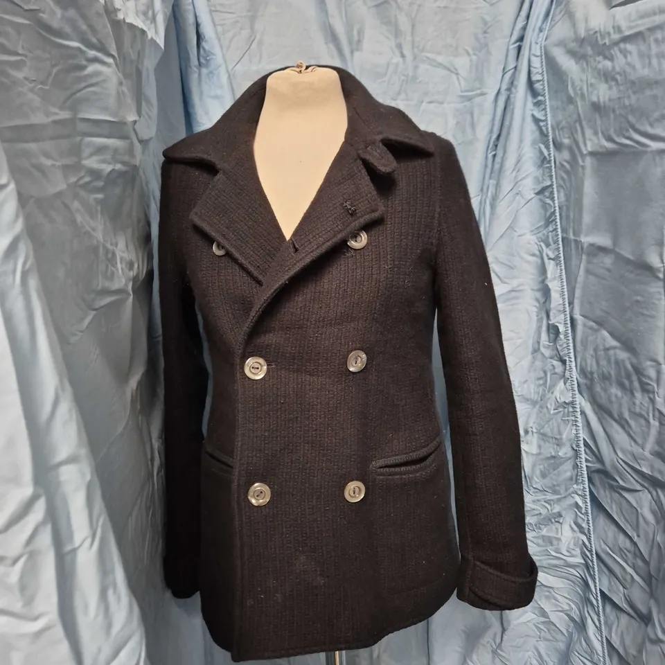 A.P.C. COAT - WOMEN'S WOOL DOUBLE-BREASTED, RUE MADAME PARIS, UK 8 (EU 36)