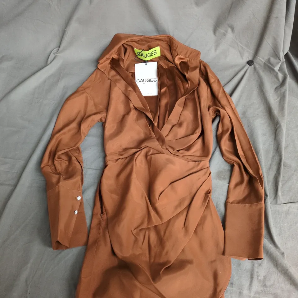 GAUGE81 NAHA SHORT DRESS – CHESTNUT, UK 4 (XXS)