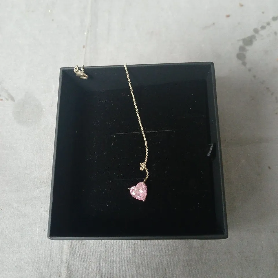 THOMAS SABO GOLD-TONE NECKLACE WITH PINK HEART PENDANT