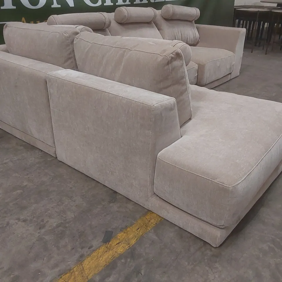 QUALITY DANETTI EDEN CHAMPAGNE CHENILLE MODULAR CORNER SOFA 