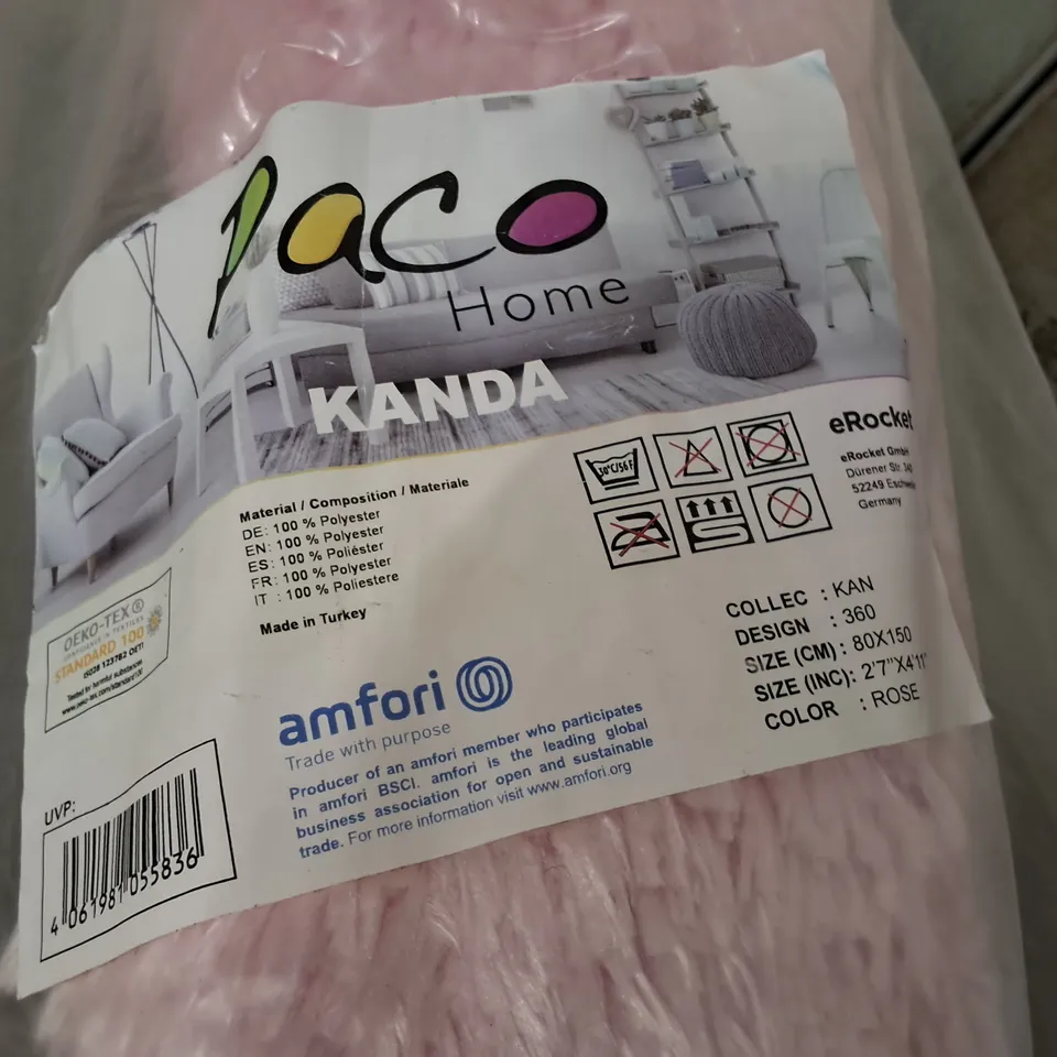 BRAND NEW PACO KANDA RUG IN ROSE - 80X150CM