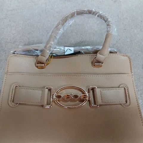 Bebe Beige Tan Solid Satchel Handbag