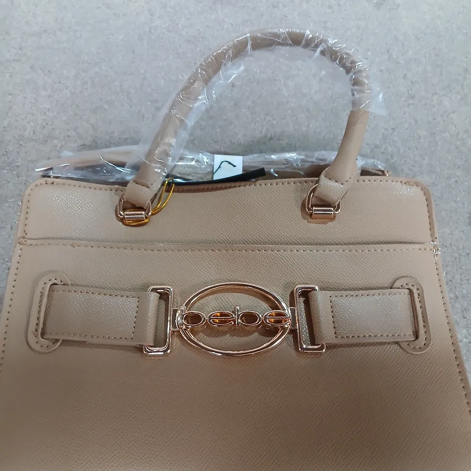 Bebe Beige Tan Solid Satchel Handbag