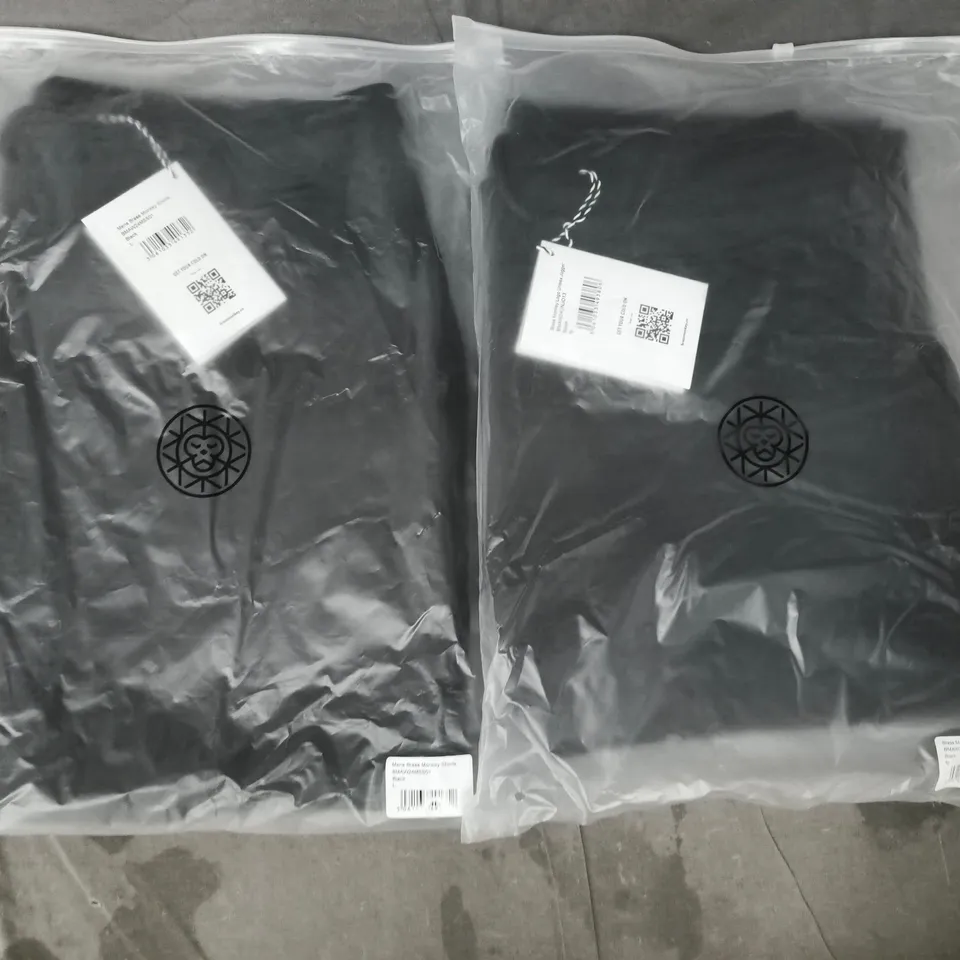 BOX OF APPROXIMATELY 18 ASSORTED BRASS MONKEY CLOTHING ITEMS TO INCLUDE JOGGERS AND SHORTS IN BLACK - SIZES VARY