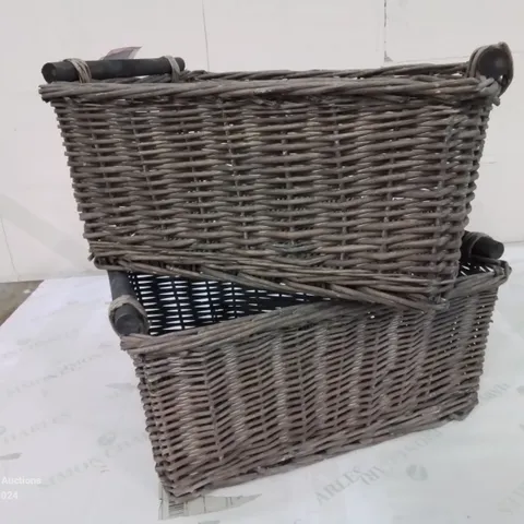 SET OF 2 WICKER BASKETS