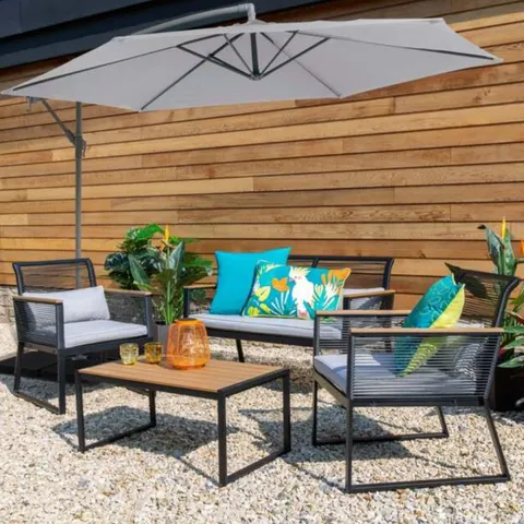 BOXED 3M CANTILEVER PARASOL - GREY (1 BOX)