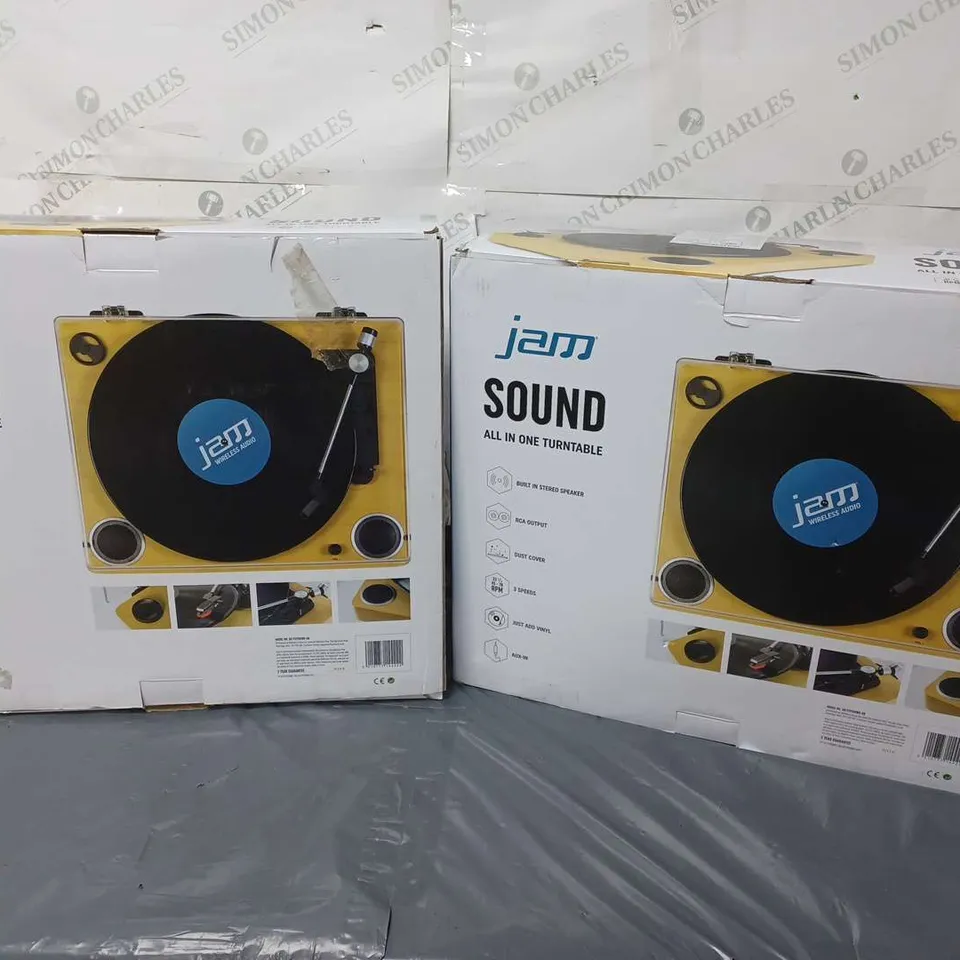 2 BOXED JAM "SOUND" ALL IN ONE TURNTABLES
